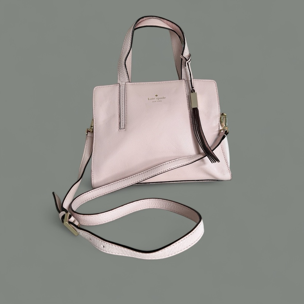 Kate Spade pebbled leather handbag with 14-karat gold plated hardware. - Picture 8 of 10